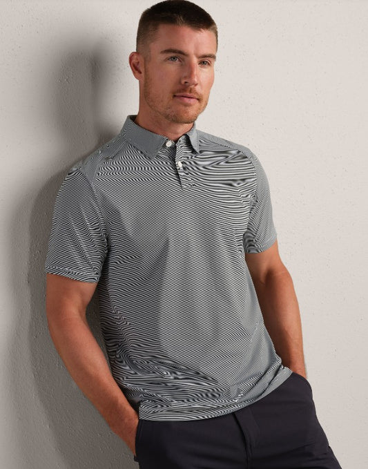Rhone - Golf Sport Polo - Lichen Green Stripe