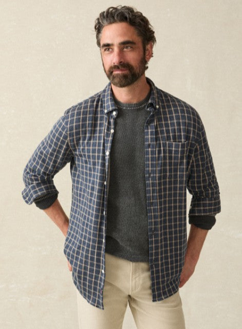 Faherty - Coastline Knit Shirt - Twilight Check