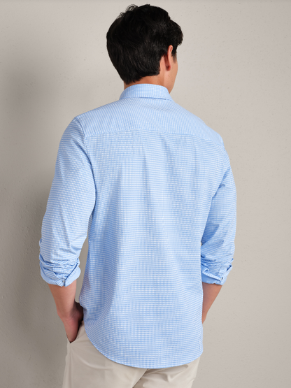 Rhone - Commuter Shirt Slim Fit - Light Blue Gingham