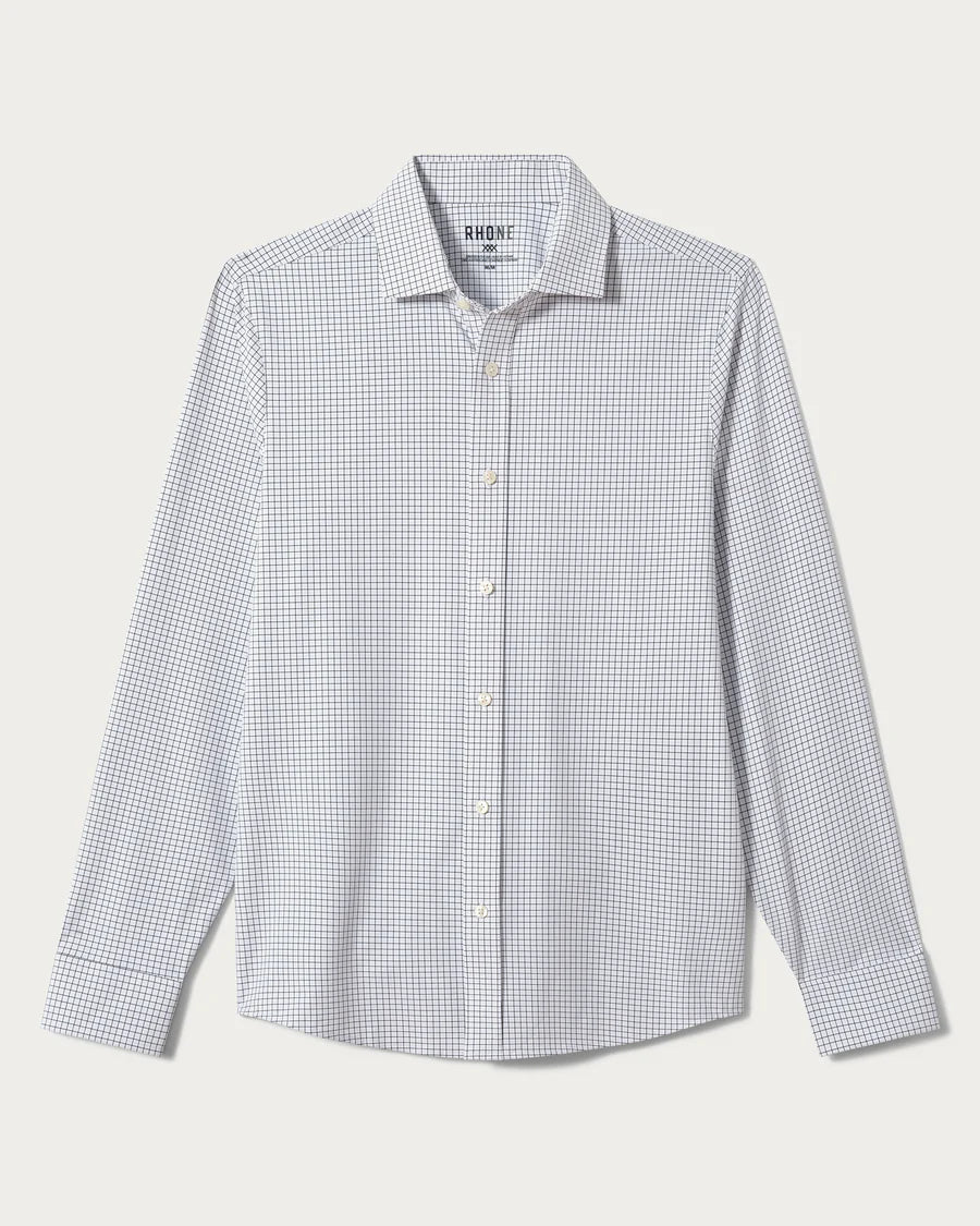 Rhone - State of Mind Shirt - Slim Fit - Light Blue/Black Mini Windowpane