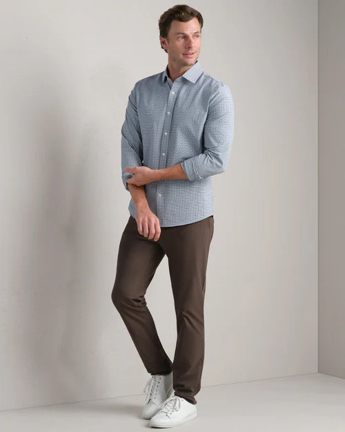 Rhone - State of Mind Shirt - Slim Fit - Blue Pearl Houndstooth