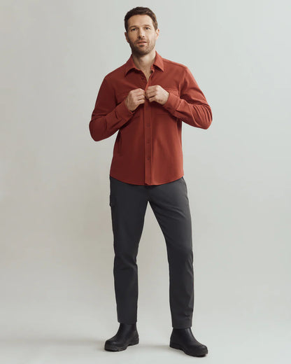 Rhone - Stowaway Overshirt - Cinnamon Heather