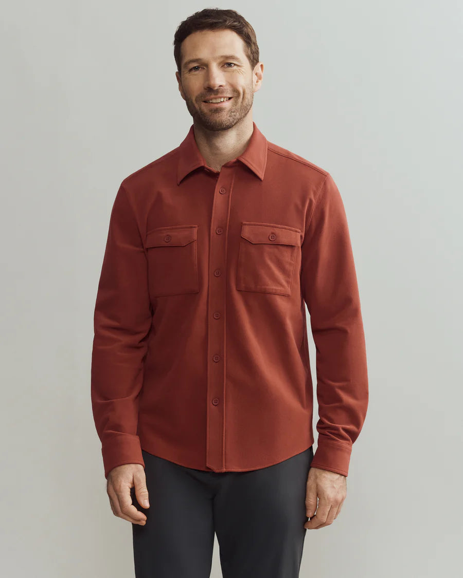 Rhone - Stowaway Overshirt - Cinnamon Heather