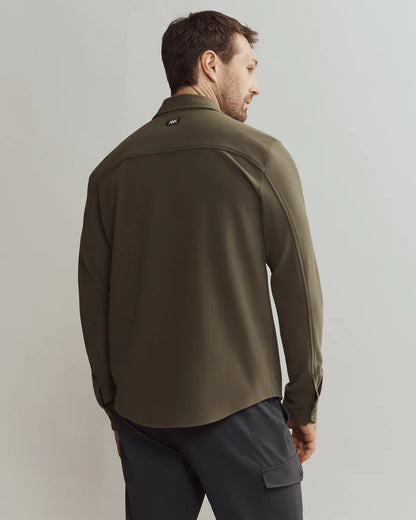 Rhone - Stowaway Overshirt - Lichen Green Heather