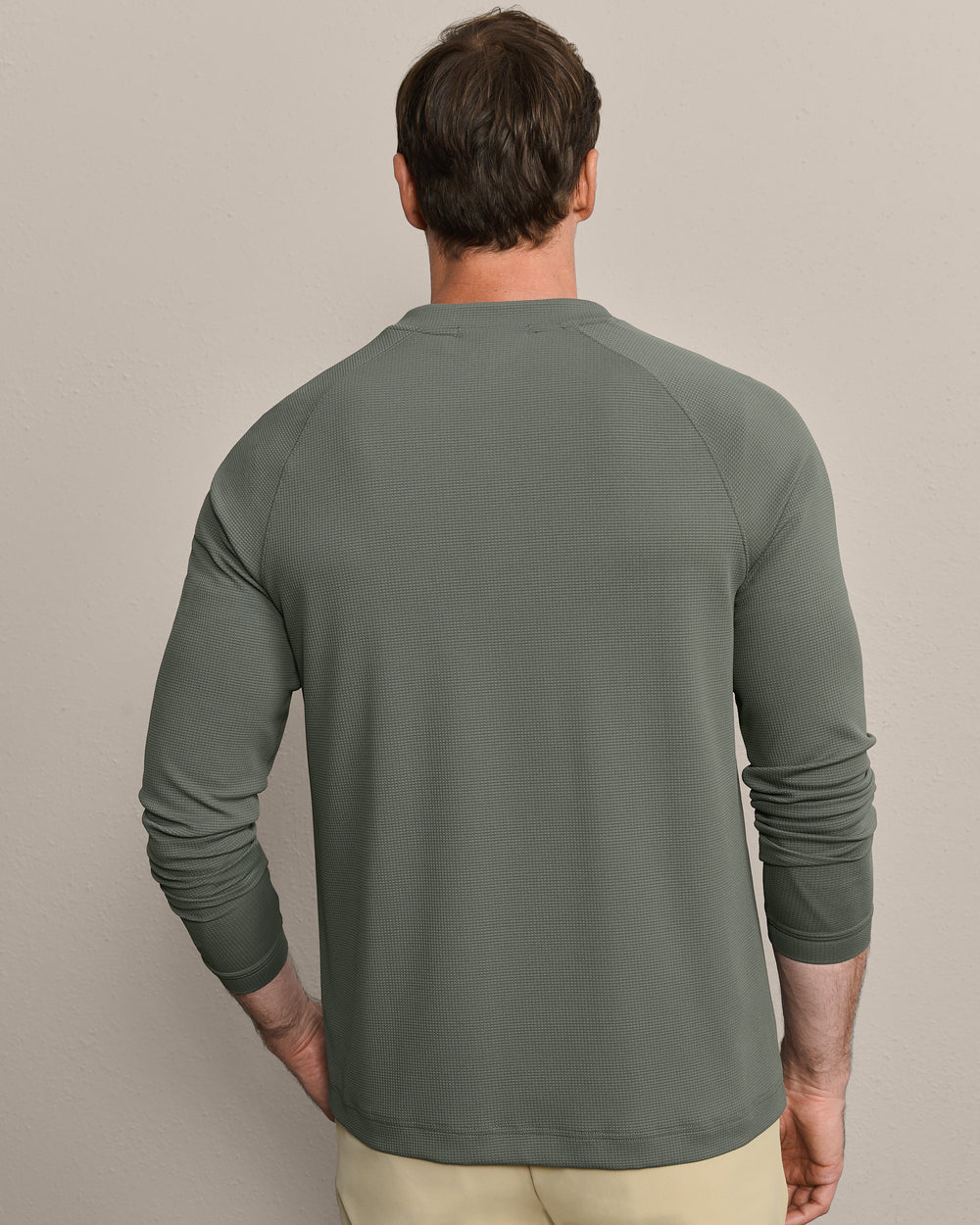 Rhone - Waffle Tech Henley - Olive Shadow