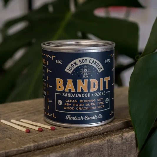 Ambush Candle Co. - Bandit - Sandalwood & Ozone - 8oz. Soy Candle