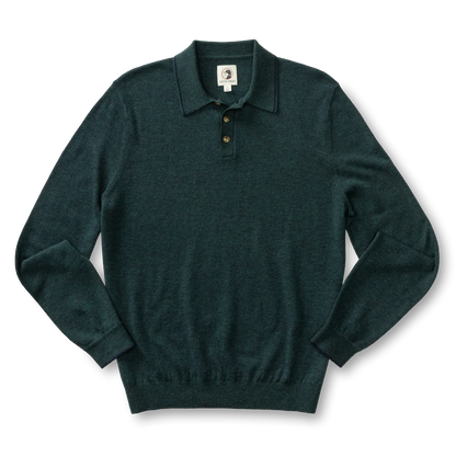 Duck Head - Jonas Merino Polo Sweater - Pine Grove Heather