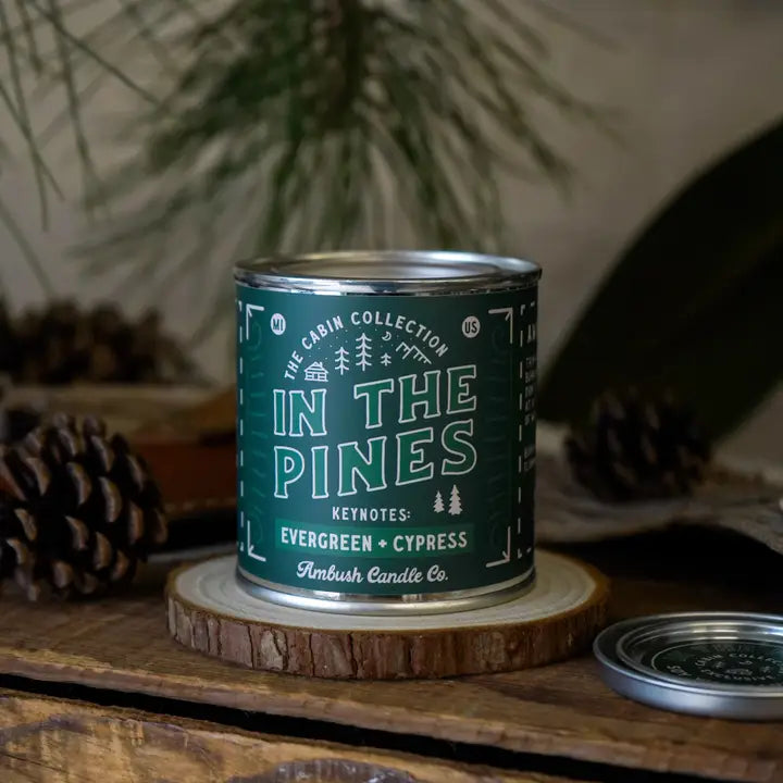 Ambush Candle Co. - In The Pines - Evergreen & Cypress - 8oz. Soy Candle