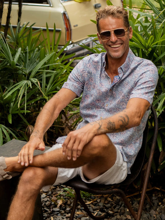 Faherty - Ss Breeze Shirt - Antique Berry Floral