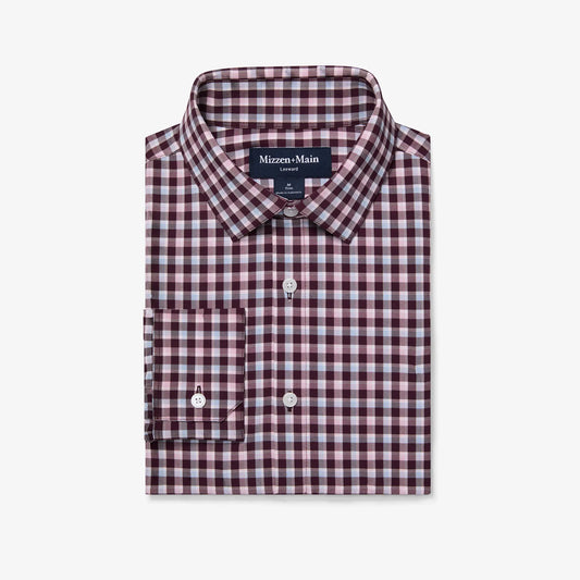 Mizzen + Main - Leeward Dress Shirt - Wine Todos Plaid