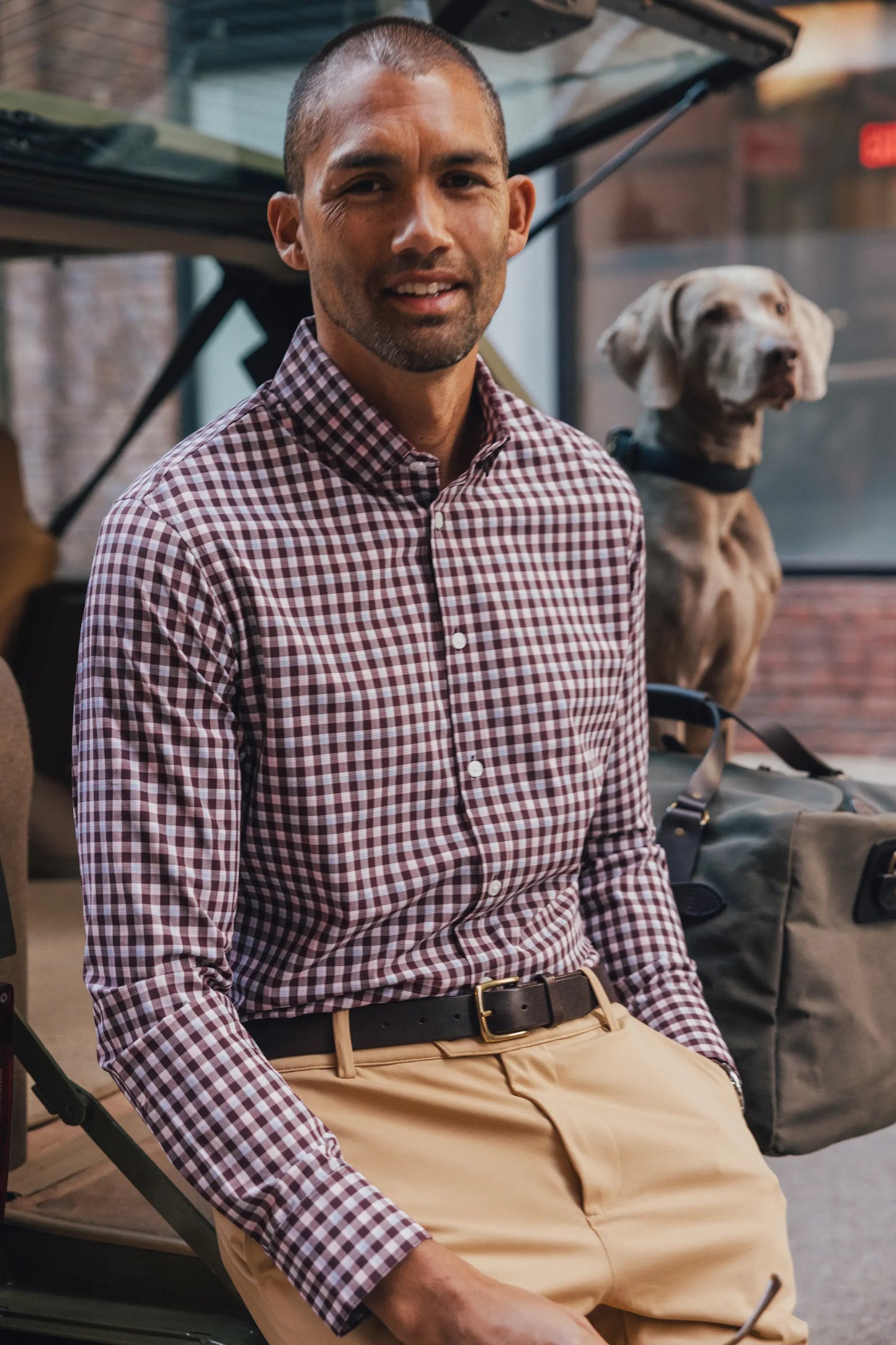 Mizzen + Main - Leeward Dress Shirt - Wine Todos Plaid