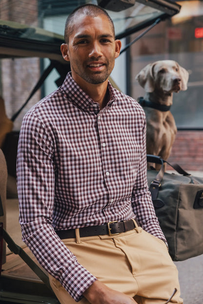 Mizzen + Main - Leeward Dress Shirt - Wine Todos Plaid