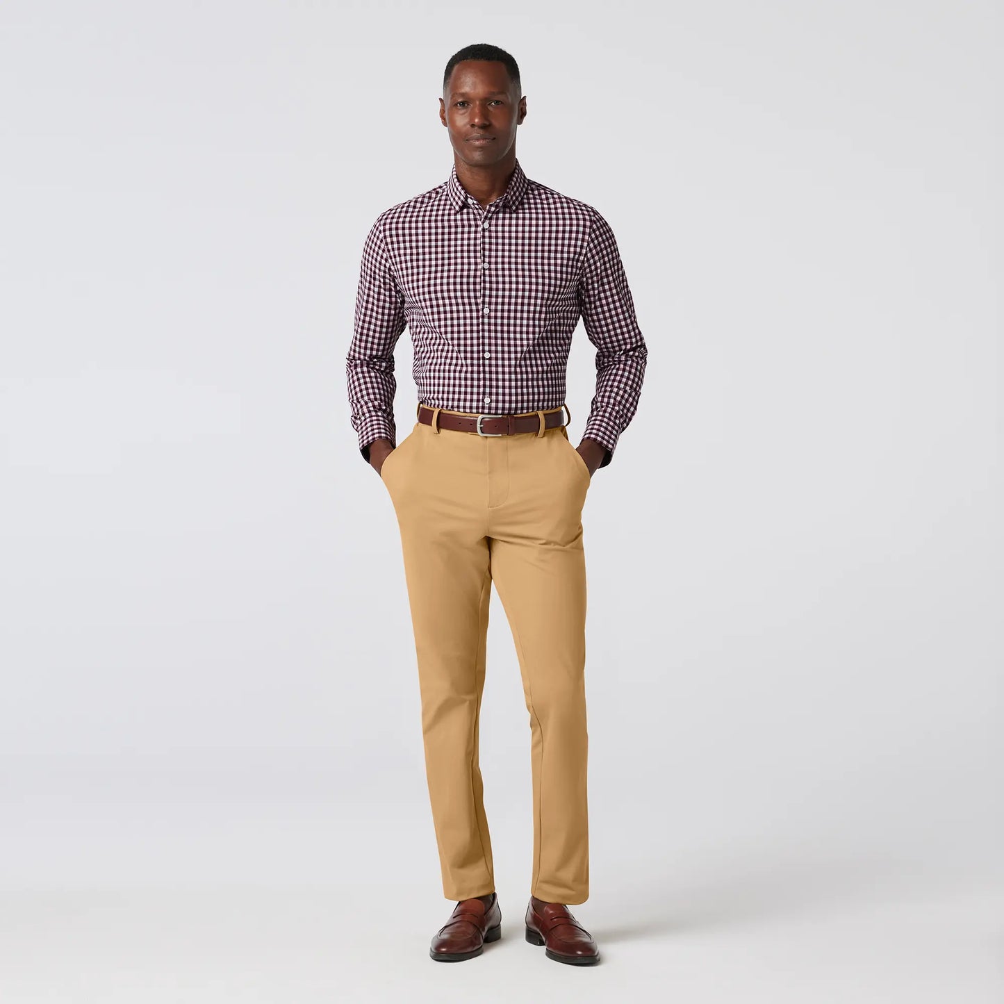 Mizzen + Main - Leeward Dress Shirt - Wine Todos Plaid