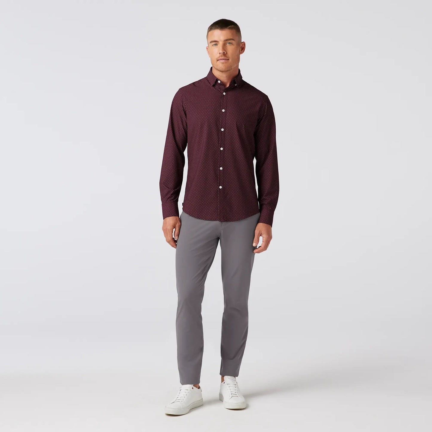 Mizzen + Main - Leeward No Tuck Dress Shirt - Wine Clover