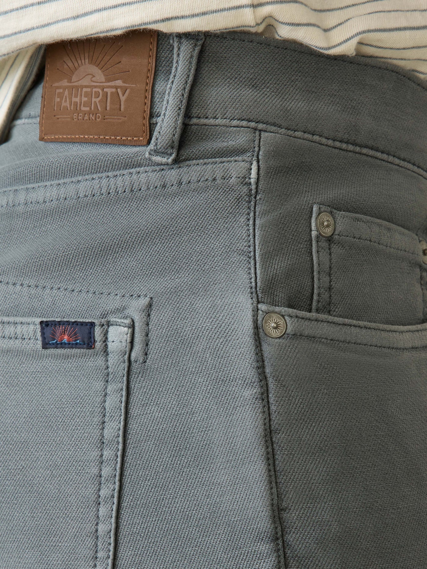 Faherty - Stretch Terry 5 Pocket Pant - Slate