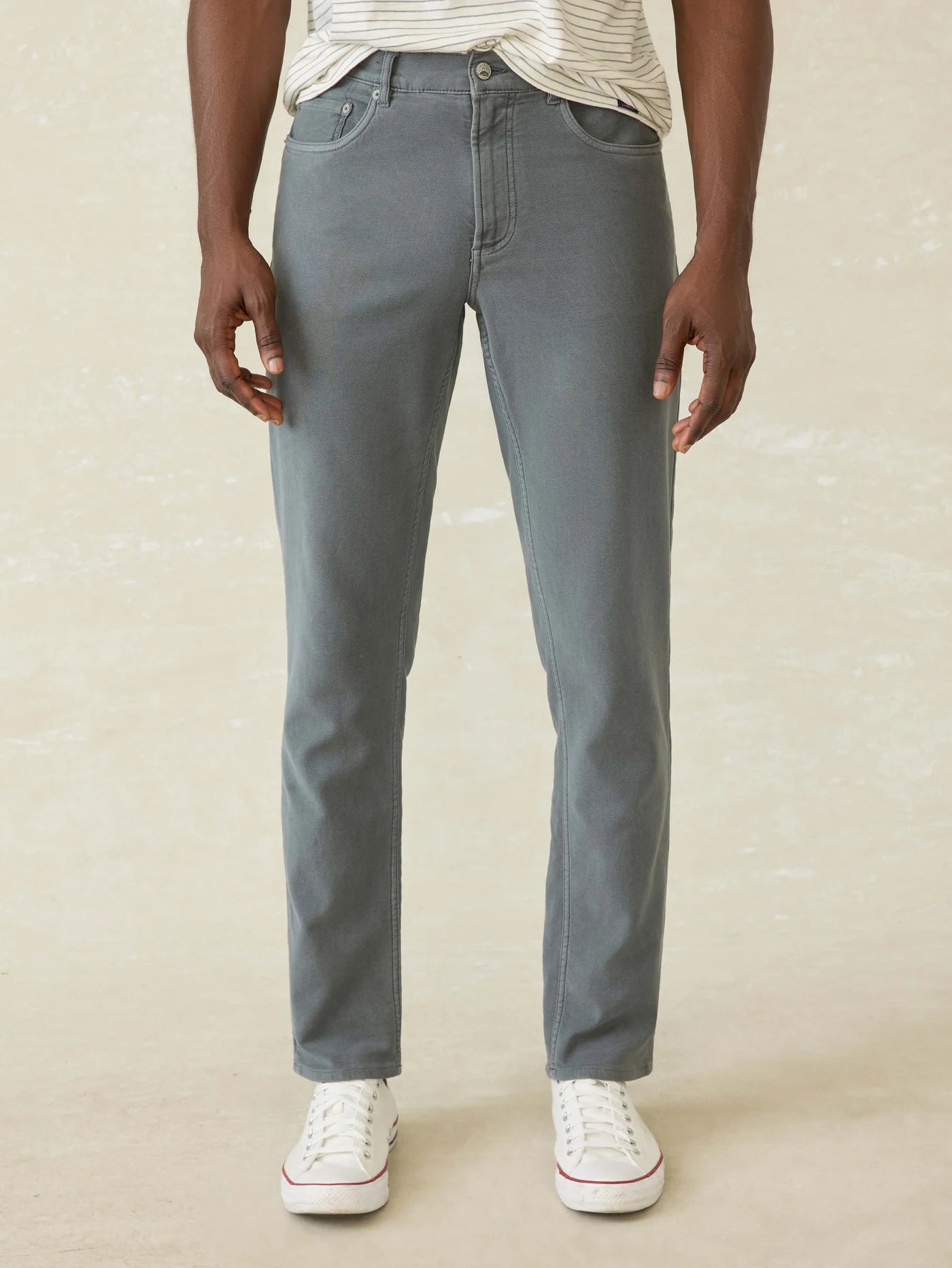 Faherty - Stretch Terry 5 Pocket Pant - Slate