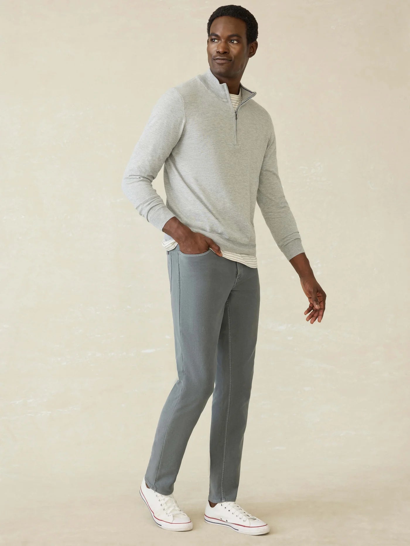 Faherty - Stretch Terry 5 Pocket Pant - Slate