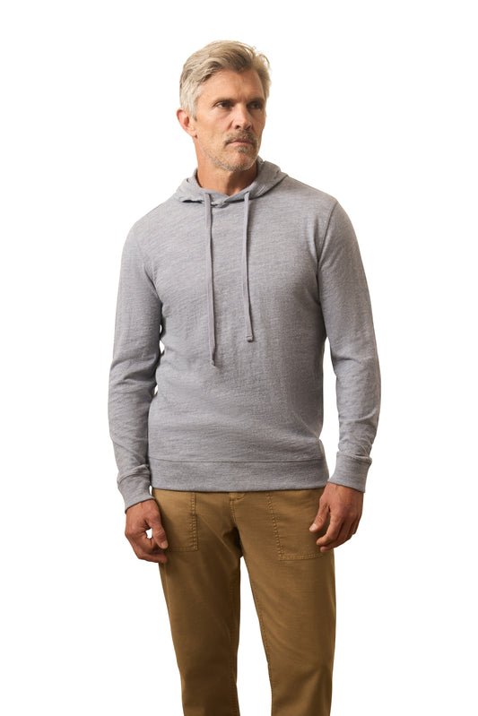 Faherty - Sunwashed Slub Hoodie - Iron Blue Heath