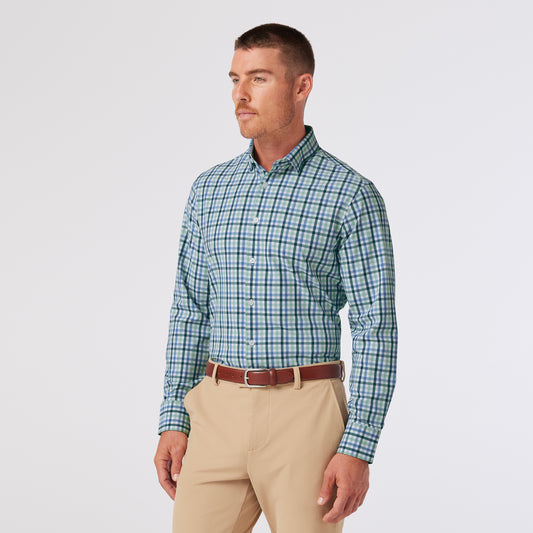 Mizzen + Main - Leeward LS Dress Shirt - Balsam Coastal Plaid