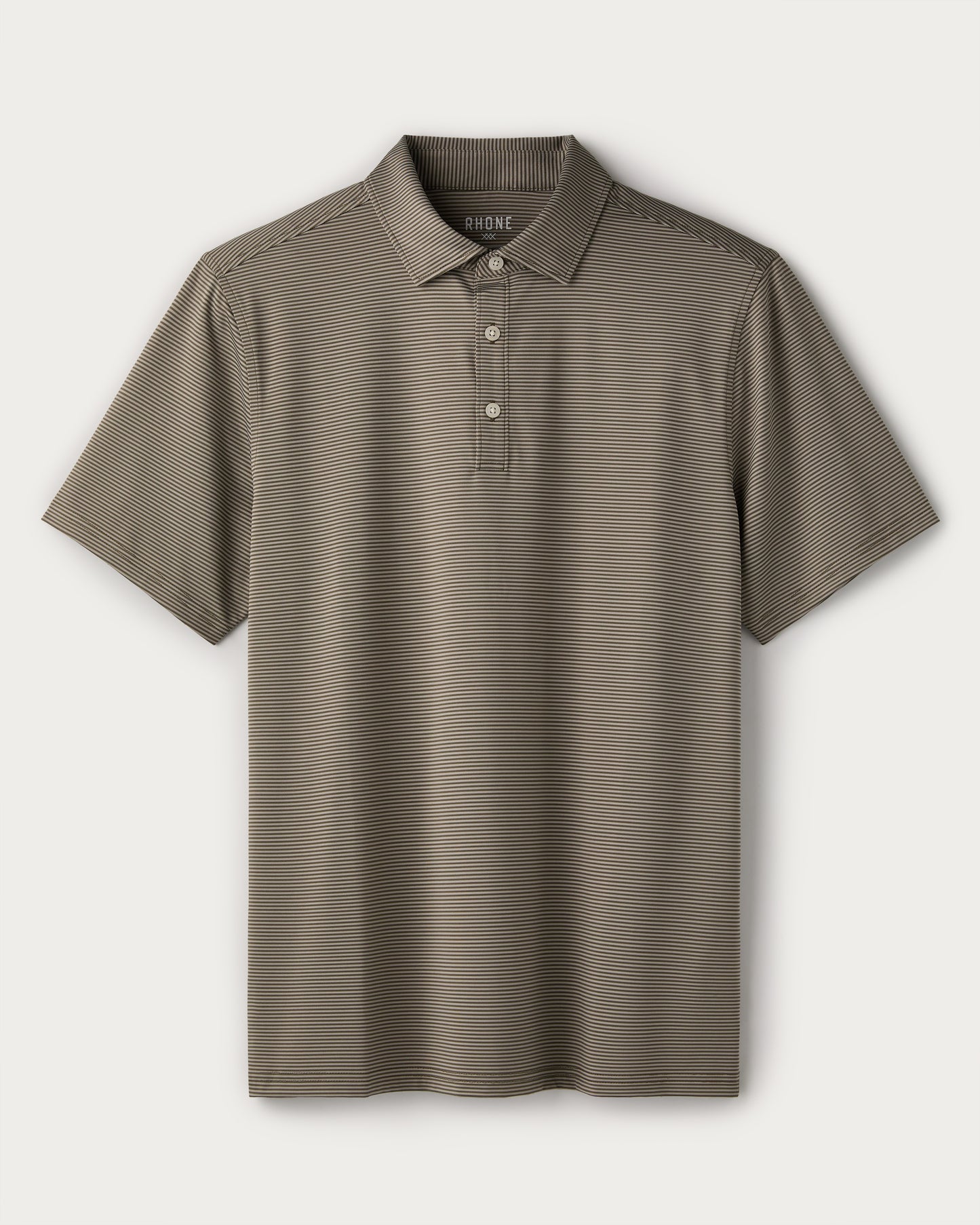 Rhone - Drive Time Polo - Smokey Olive Stripe