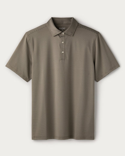 Rhone - Drive Time Polo - Smokey Olive Stripe