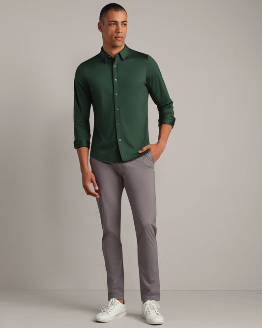 Rhone - Commuter Shirt Slim Fit - Moss Green Oxford