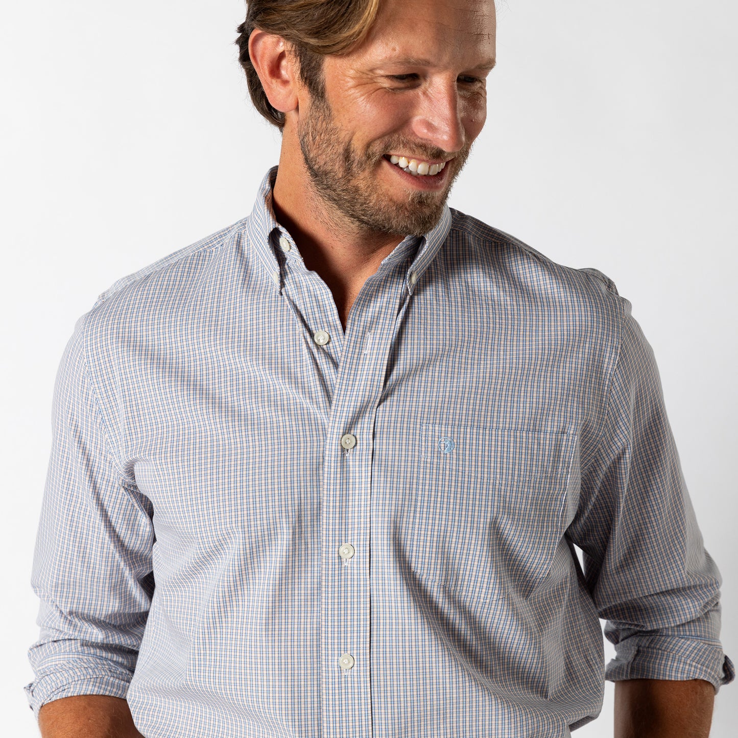 Duckhead - LS Cotton Poplin Sport Shirt - Ferry Plaid - Light Blue