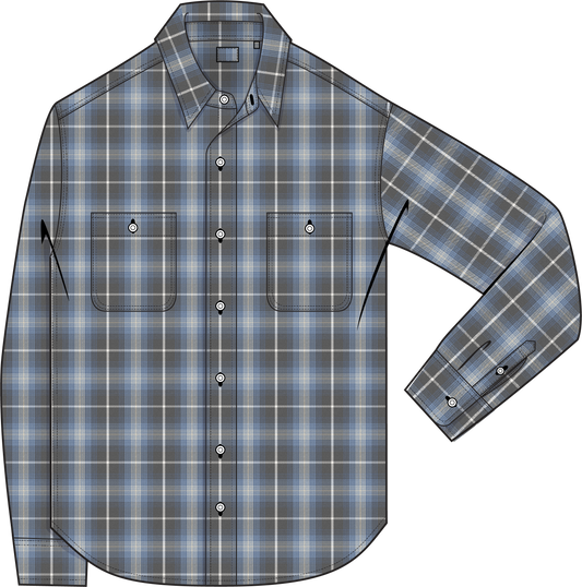 Faherty - The Tried and True Chambray Workshirt - Iron Water Plaid
