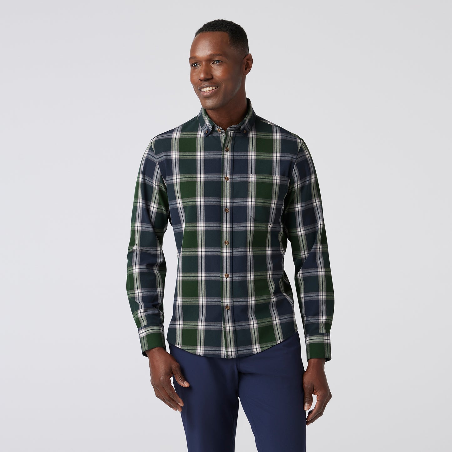 Mizzen+Main - City Flannel - Navy Demetrius Plaid