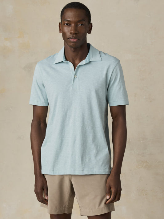 Faherty - Sunwashed T-Shirt Polo - Seafoam