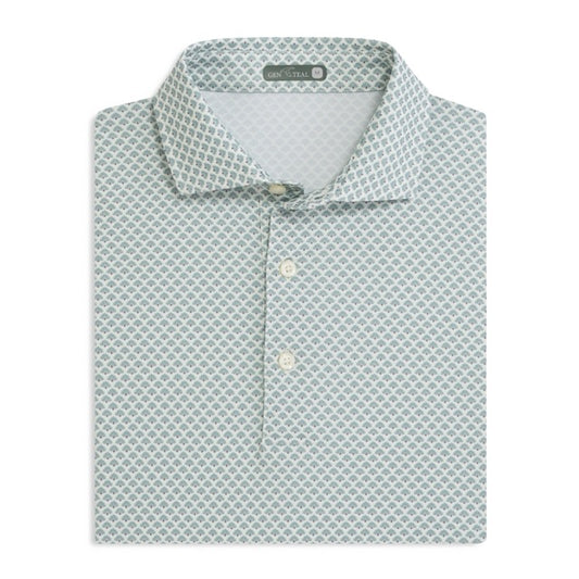 Genteal - Printed Performance Polo - Dessert Green Agave