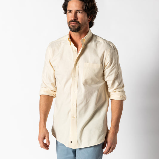 Duckhead - LS Cotton Oxford Sport Shirt - Morris Solid - Pale Yellow
