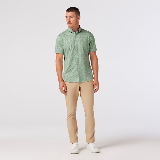 Mizzen + Main - Halyard Dress Shirt - Pale Green Floral + Fauna