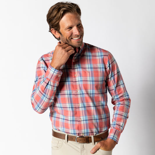 Duckhead - LS Cotton Twill Sport Shirt - Sunwashed Red