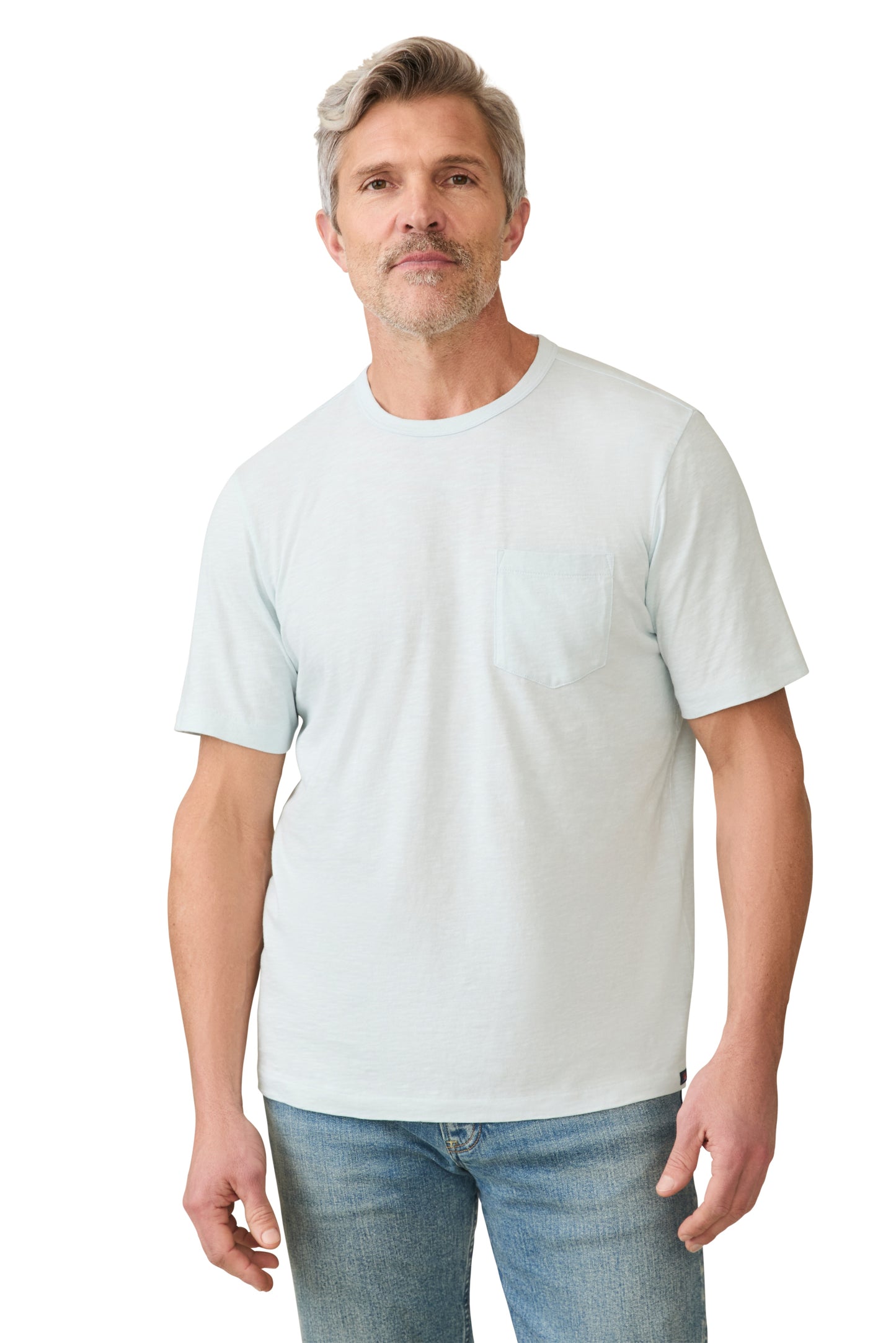Faherty - Sunwashed Pocket Tee - Sky