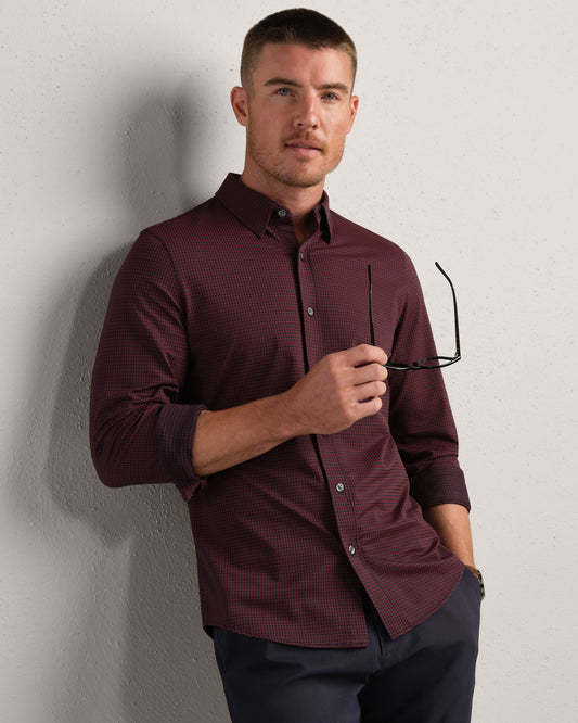 Rhone - Commuter Shirt - Slim Fit - Cinnamon Red Gingham