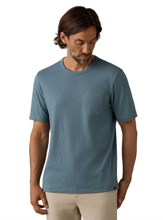 Faherty - Sunwashed Pocket Tee - Seaglass Blue