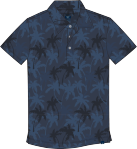 Faherty - Short Sleeve Movement Pique Polo - Navy Midnight Palms