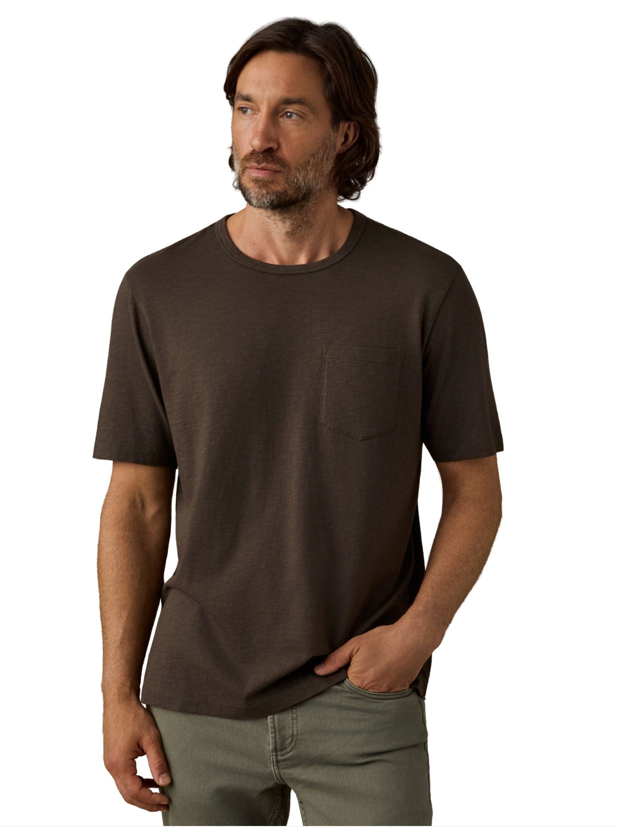 Faherty - Sunwashed Pocket Tee - Coast Brown