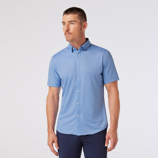 Mizzen + Main - Halyard SS Dress Shirt - Provence Dot Geo