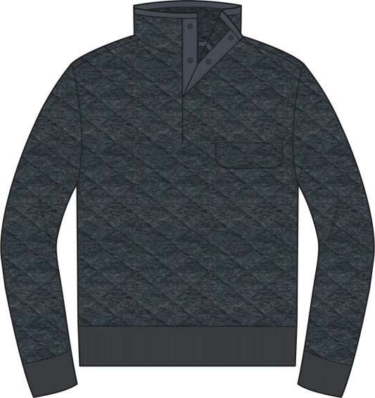 Faherty - Epic Quilted Fleece Pullover - Crystal Creek Heather