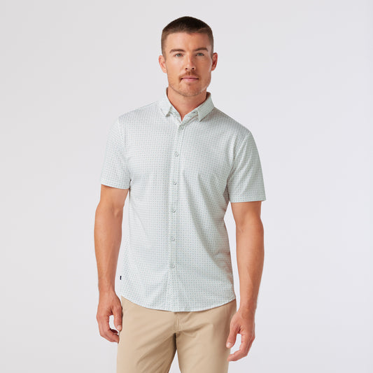 Mizzen + Main - Halyard SS Dress Shirt - Pale Green Pyramid