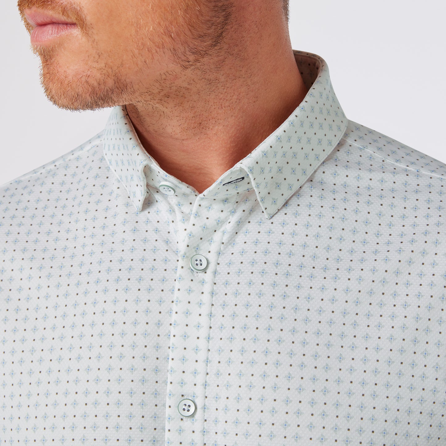 Mizzen + Main - Halyard SS Dress Shirt - Pale Green Pyramid