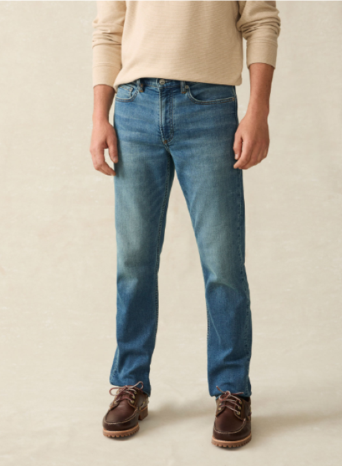 Faherty - Stretch Terry Indigo 5 Pocket - Indigo Ocean Wash